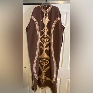 Brown Embroidered Kaftan